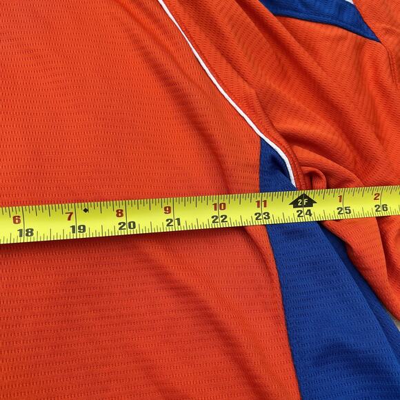 New York Mets Shirt Mens XXL Orange MLB Baseball Majestic Cooperstown V-Neck - Picture 7 of 7